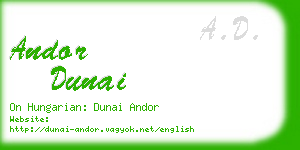 andor dunai business card